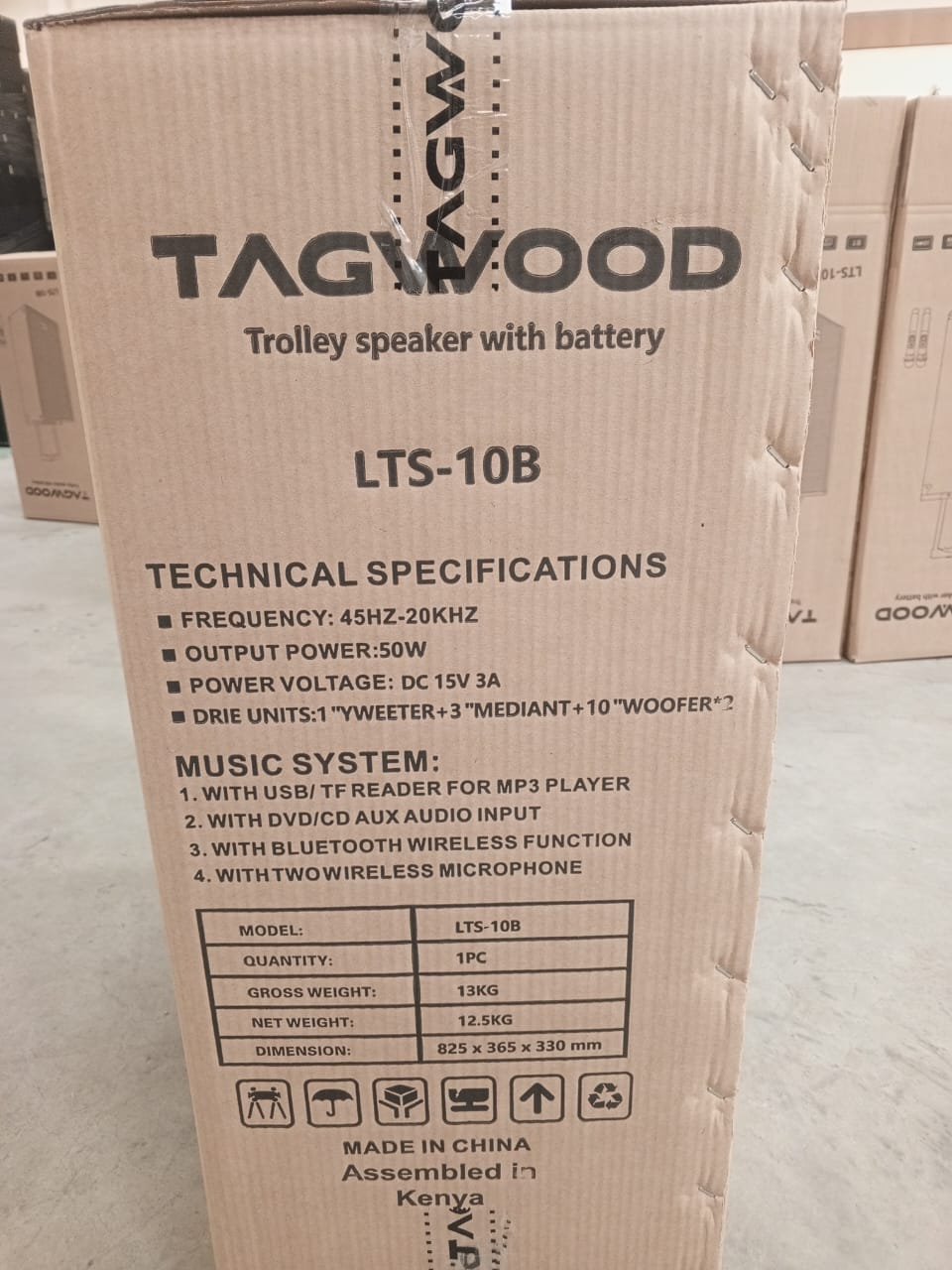 { 2 Free Wireless Microphone } TAGWOOD LTS-10B Trolley Speaker Subwoofer Outdoor Speaker  Portable Trolley Speaker Portable Speaker Subwoofer Outdoor Speaker  Bluetooth & a Built in Battery Woofer