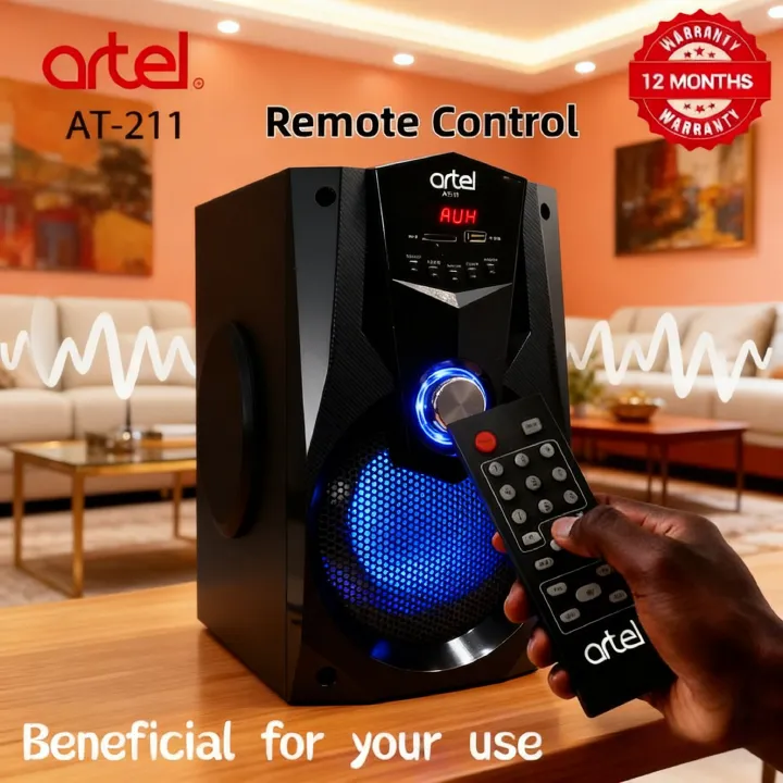 Artel AT-211 3.1CH Multimedia Bluetooth Subwoofer Speaker, 20000W High Power Home Audio System | Supports Bluetooth/USB/SD/FM Multi-Mode Playback, Remote Control Included, 12-Month Warranty.