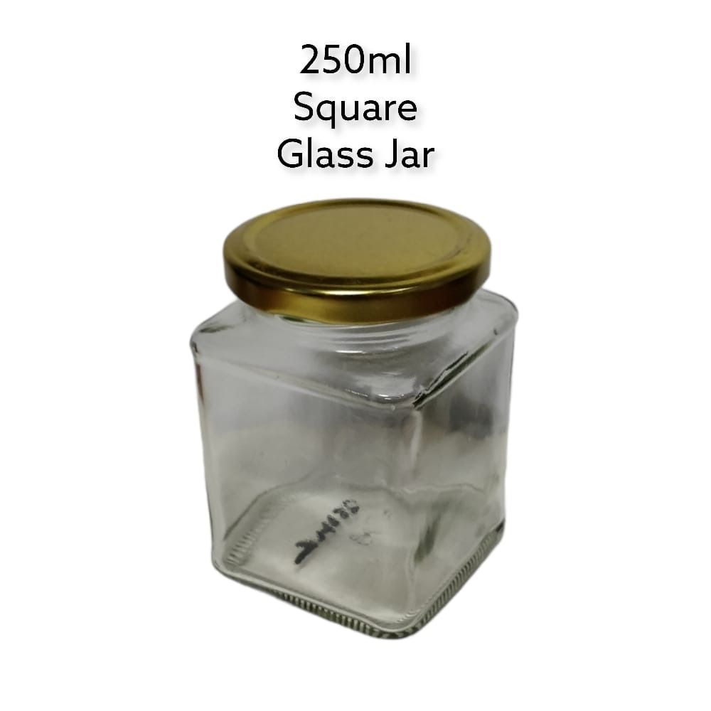 5 pcs 250ml Milly Square Jar – Premium Glass Storage Container with Airtight Seal for Kitchen, Pantry, and Craft Organization