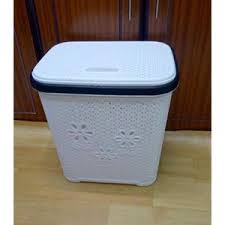Adix Square Laundry Basket with Lid – Durable Plastic Clothes Hamper for Home, Bathroom, or Laundry Room Storage with Ventilated Design and Easy-Close Lid
