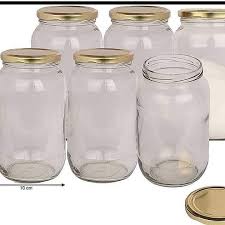 5 pcs 1 Litre Milly Glass Jar – Airtight Square Storage Container for Kitchen, Pantry, Spices, Dry Foods, and Multi-Purpose Home Use5