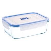 Luminarc Pure Box Rectangle Glass Containers – Airtight, Leakproof Food Storage in 38cl, 82cl, 122cl & 197cl Sizes for Home, Office, or Travel Use