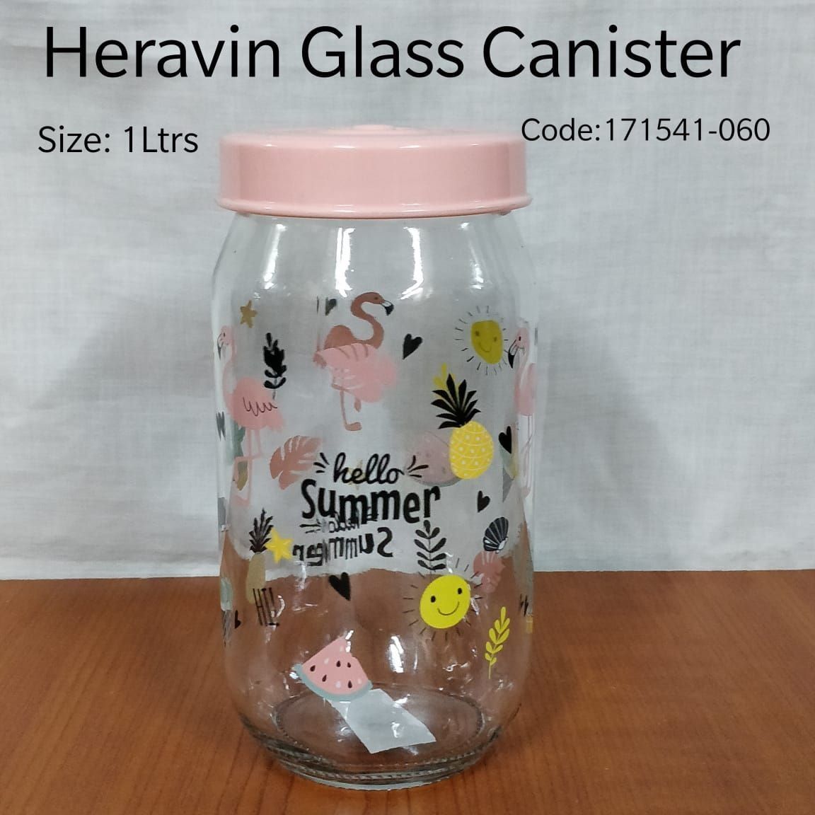 1L Herevin Canister Jar – Airtight Glass Storage Container with Lid for Kitchen, Pantry, Spices, Cereals, and More – Durable & Stylish Food Organizer