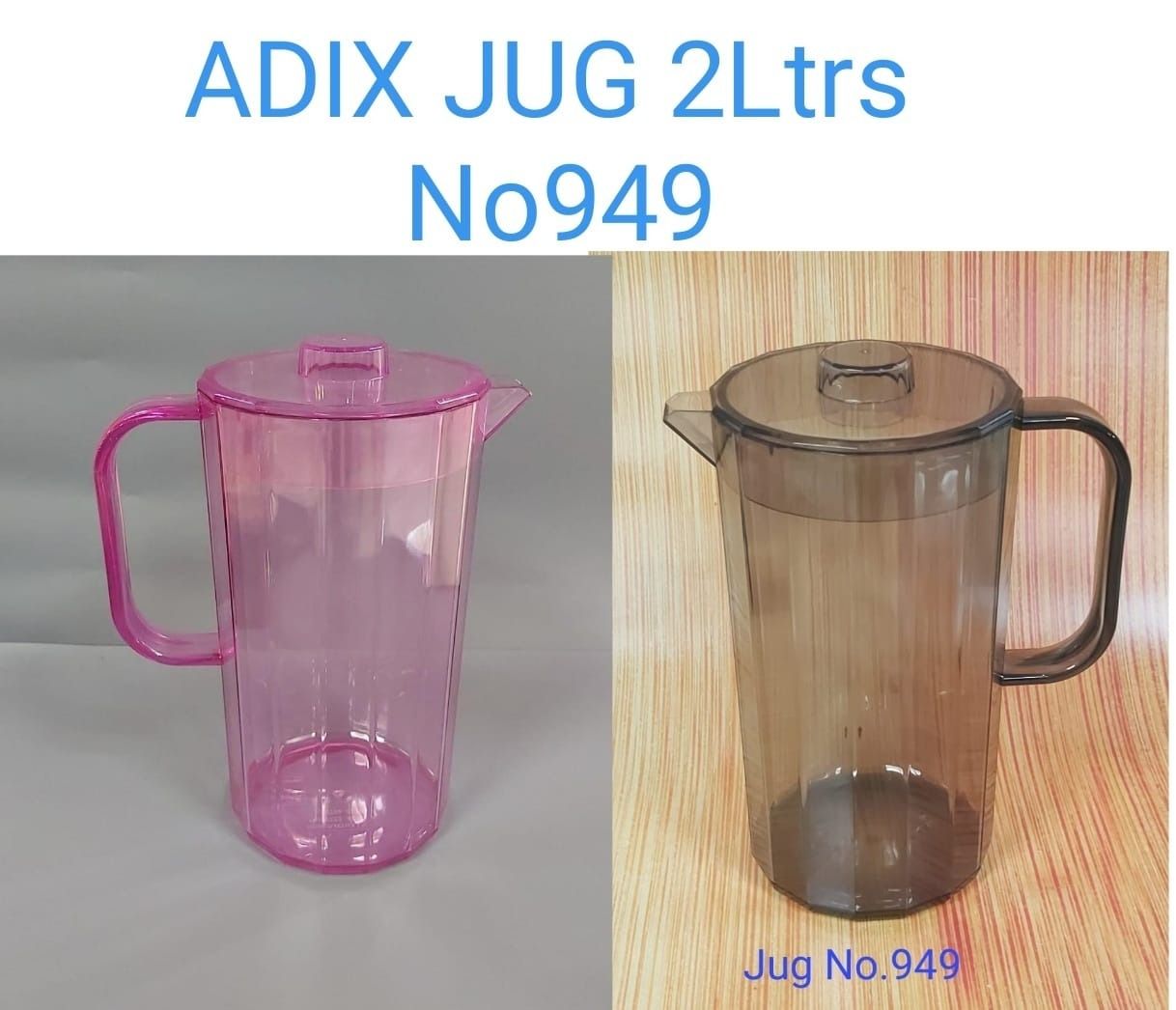 NO949 Adix Plastic Jug 2Ltrs – Durable, Leak-Proof Water and Beverage Jug for Home, Office, and Outdoor Use