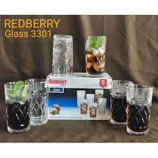 Redberry Plain Glass/Tumbler 340ml 6pcs – Premium Quality Clear Drinking Glasses Set for Home, Office, and Special Occasions