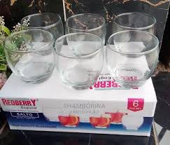 Salto Redberry Glass Tumblers 300ml – Set of 6 Elegant Drinking Glasses for Water, Juice, Cocktails, and Everyday Use