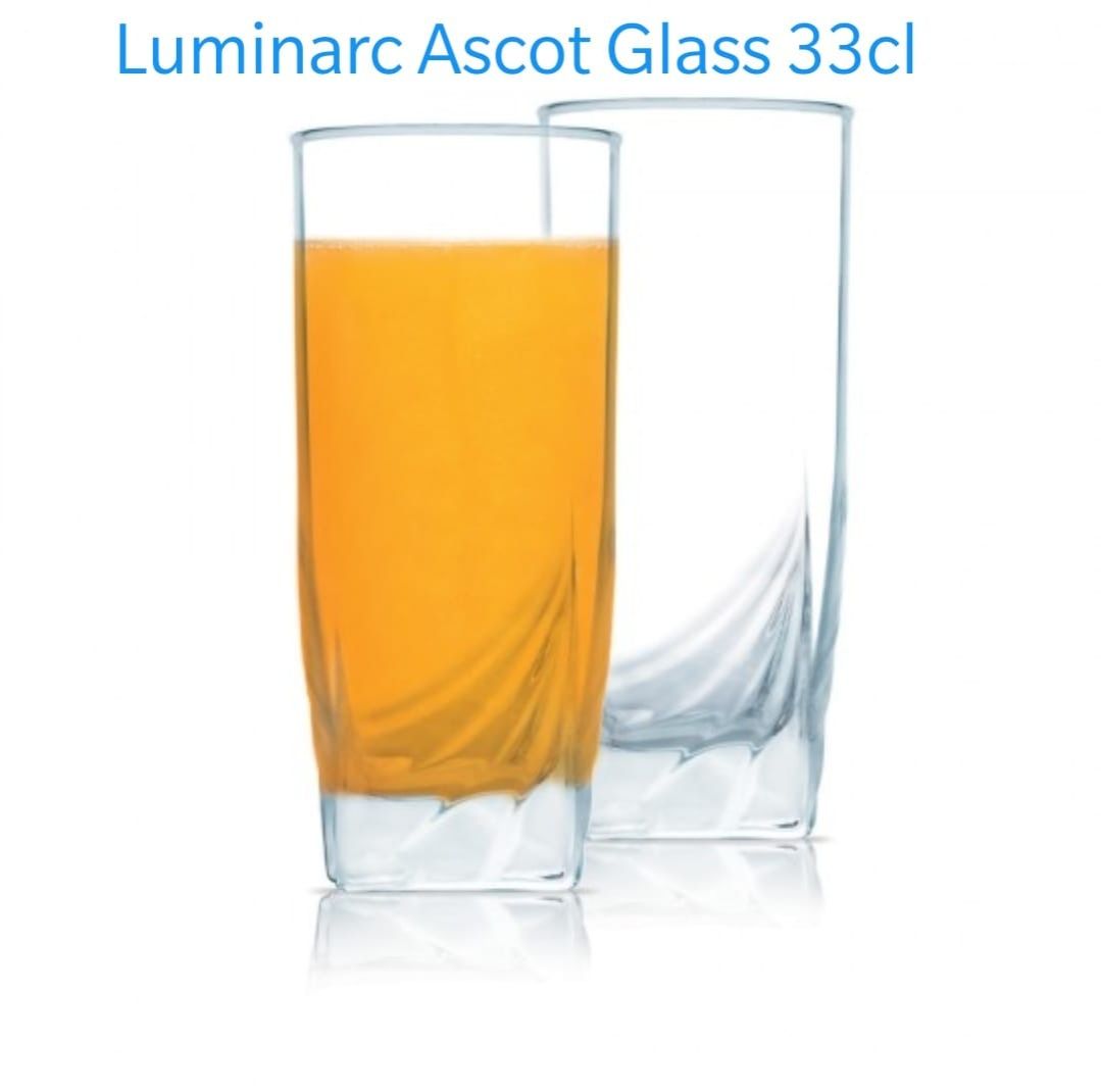 N1308 Luminarc Ascot Glass 33cl A Set of 6 Pieces – Durable, Stylish Glassware for Everyday Use, Entertaining, and Gifting