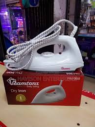 RM305 Ramtons Dry Iron Box – 1000W Non-Stick Soleplate, Thermal Fuse, Indicator Lamp, Adjustable Cord – Lightweight and Efficient for Everyday Ironing