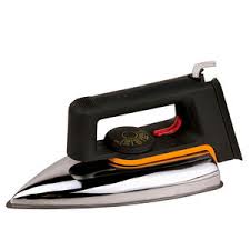 Philips HD1172 Classic Dry Iron 1000W – Linished Aluminium Soleplate, 1.9m Cord, Pointed Tip, Temperature Control, Button Groove, Lightweight Design – Black & Yellow