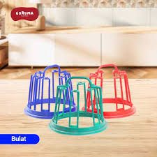 Kenpoly Plastic Glass Stand – Portable and Convenient Holder for Up to 6 Glasses – Ideal for Home & Outdoor Use