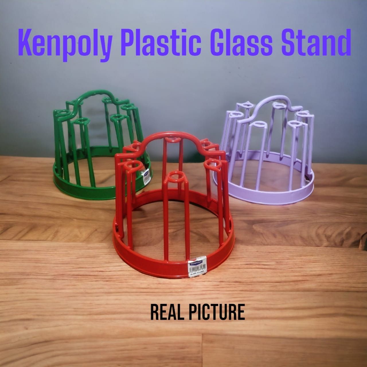 Kenpoly Plastic Glass Stand – Portable and Convenient Holder for Up to 6 Glasses – Ideal for Home & Outdoor Use