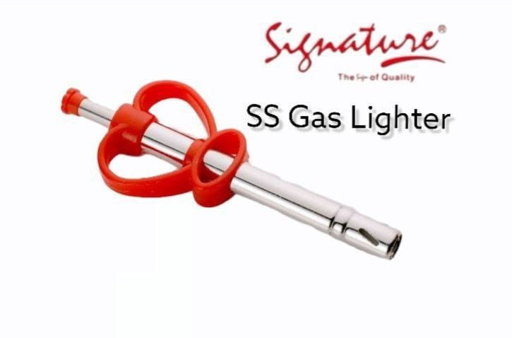 Signature Gas Lighter – Refillable Kitchen Igniter with Long Nozzle and Safety Lock – Ideal for Gas Stoves and BBQs