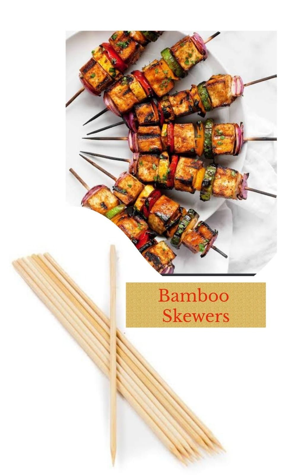 Bamboo Skewers – Natural Wooden Sticks for Grilling, BBQ, Fruit, or Crafts – Smooth Finish, Easy to Use – Available in 15cm, 20cm, 25cm, and 30cm – Pack of 50