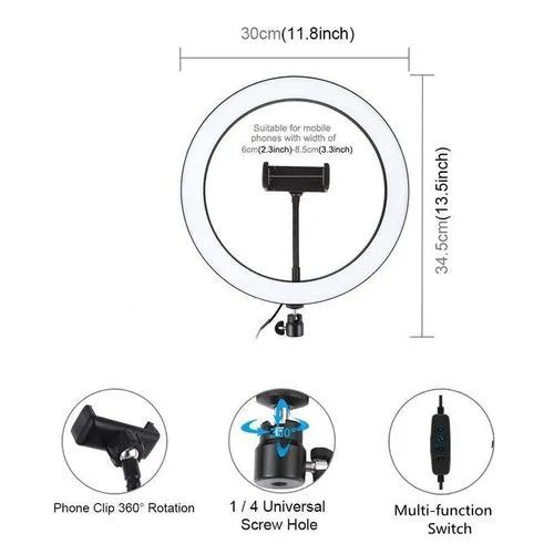 12 Inch Ring Light with Adjustable Stand, Dual Wireless Lapel Microphones, Remote Shutter Kit for Video Recording, Streaming, TikTok, YouTube, Selfies, and Professional Content Creation