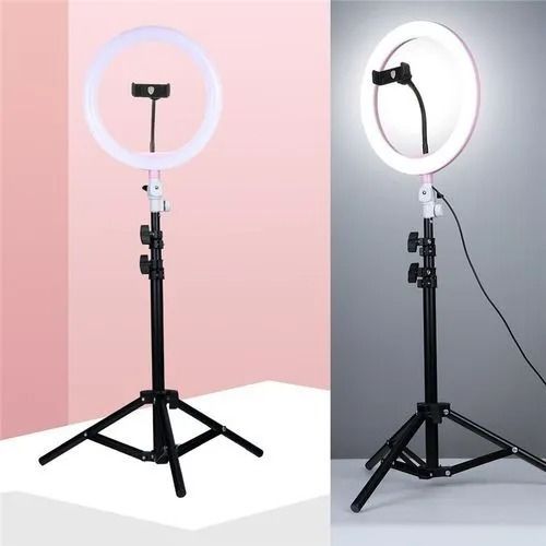 10-inch Ring Light with 2.1M Adjustable Tripod Stand and Lavalier Microphone for Professional Photography and Video Recording, Ideal for Vloggers, Streamers, Makeup Artists, and Content Creators
