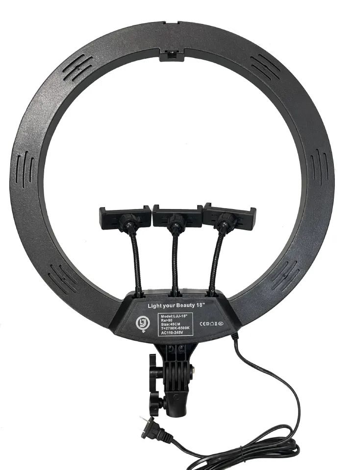 3-Mode Ring Light with Stand & Remote Control – Holds 3 Phones, Adjustable Dimming for Perfect Lighting Every Time, Ideal for Streaming, Vlogging, Makeup, and Photography