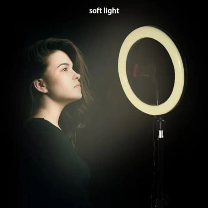 3 coloured 8-inch ring light tripod for selfies, makeup, and studio lighting with adjustable 2.1m stand, perfect for content creators, vloggers, and professional photography setups