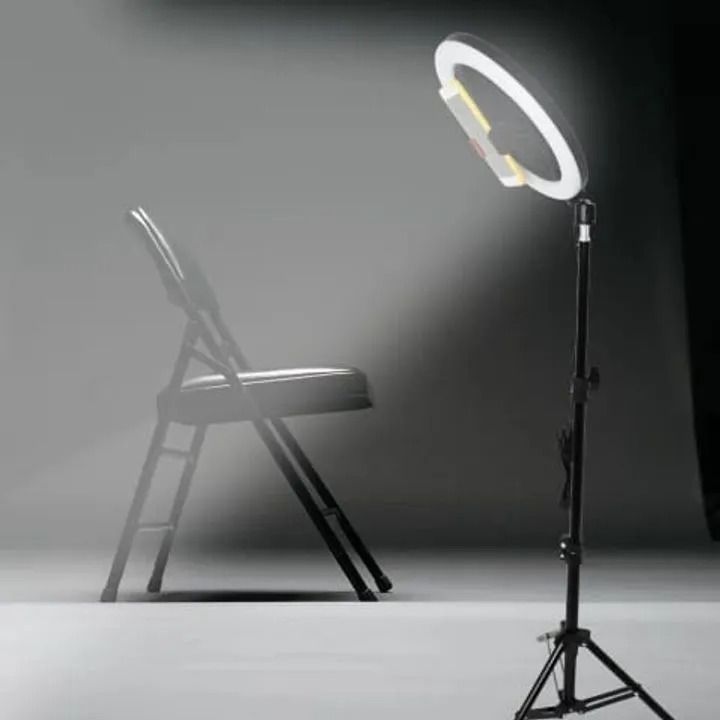 3 coloured 8-inch ring light tripod for selfies, makeup, and studio lighting with adjustable 2.1m stand, perfect for content creators, vloggers, and professional photography setups