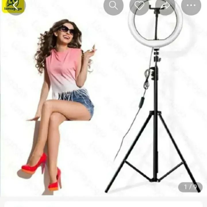 3 coloured 8-inch ring light tripod for selfies, makeup, and studio lighting with adjustable 2.1m stand, perfect for content creators, vloggers, and professional photography setups