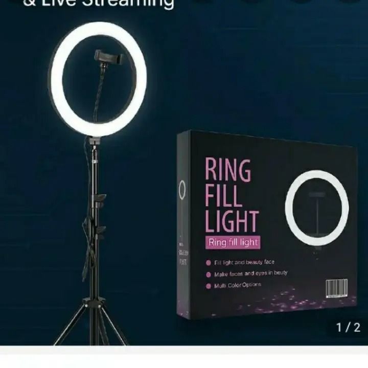 3 coloured 8-inch ring light tripod for selfies, makeup, and studio lighting with adjustable 2.1m stand, perfect for content creators, vloggers, and professional photography setups