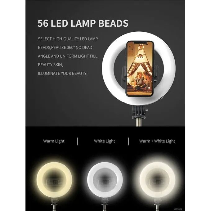 7.5 Inch Ring Light Selfie Stick With Remote, 110CM – Adjustable Brightness LED Ring Light for TikTok, Instagram, Vlogging, Makeup, Live Streaming, Compatible with Phones and Small Cameras