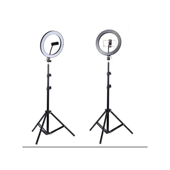 Round 10" & 14" Selfie Ring Fill Light with Adjustable Stand for Live Streaming, Makeup, Vlogging, and Video Recording, Dimmable Circle Lamp with Tripod for Bright, Even Lighting