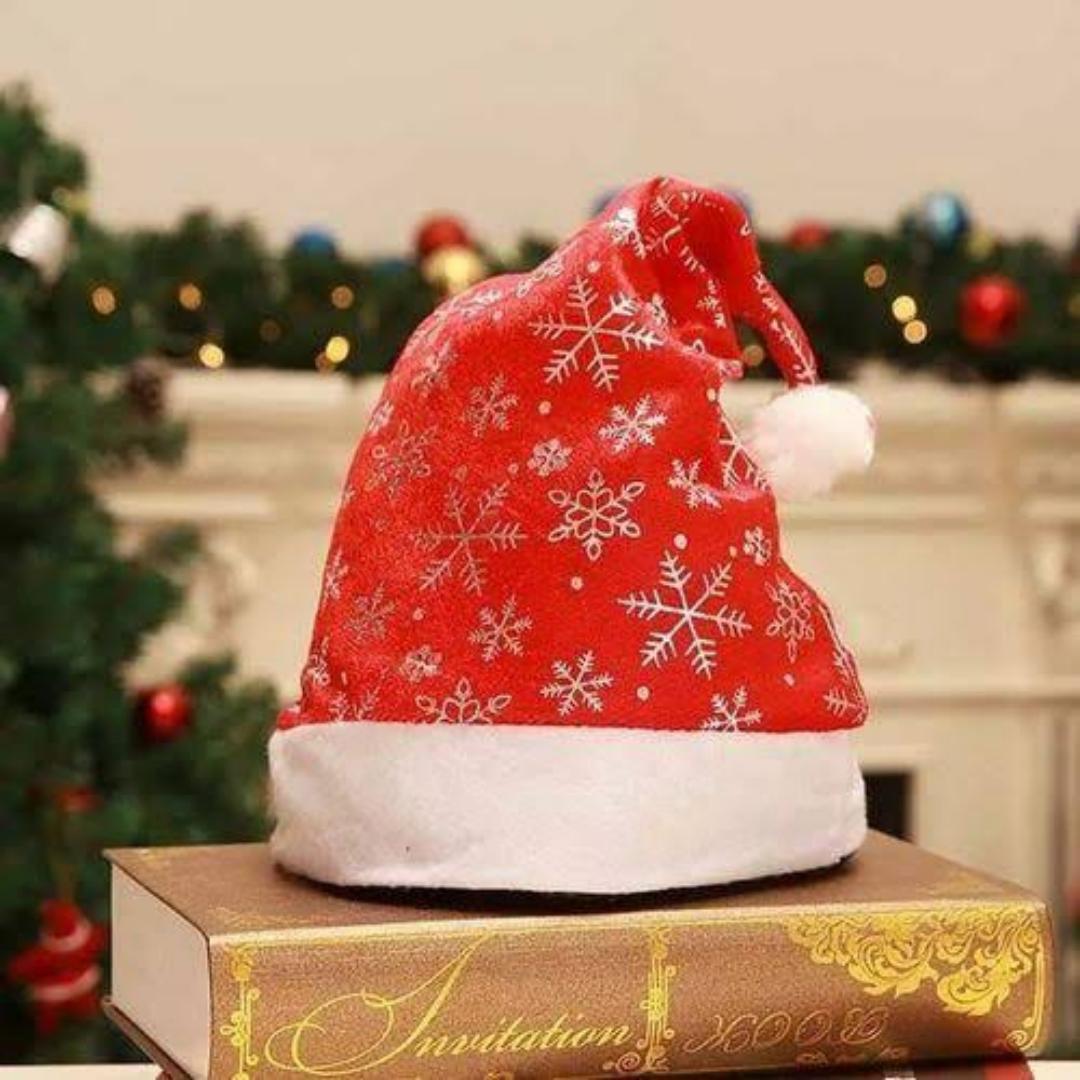 2pcs Plush Christmas Santa Hat Santa Hat Christmas Cap Plush Santa Christmas Hat For Holiday Santa Hats Adult