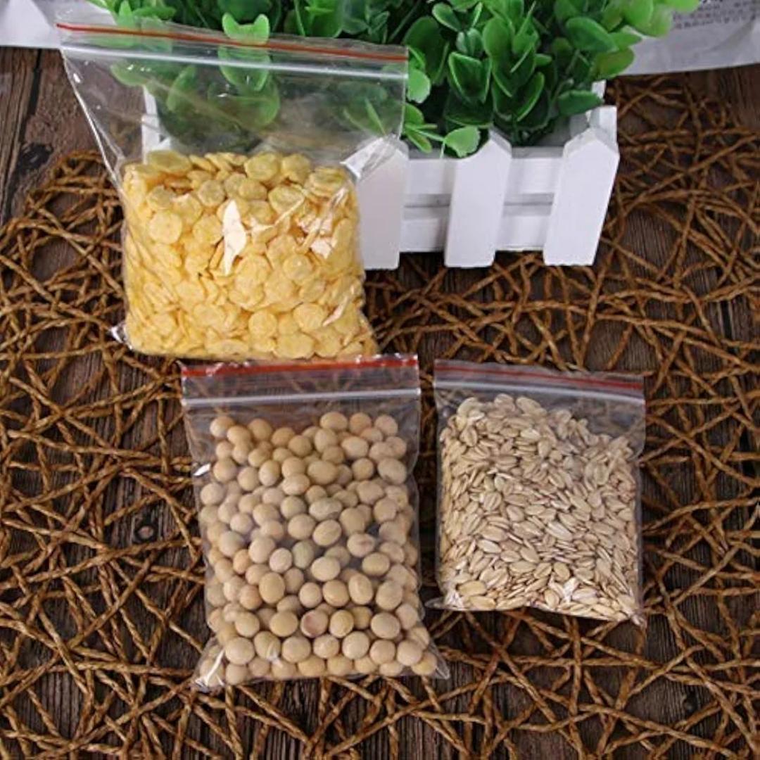 100 pcs Zip Bags I Ziplock Bags with Zip 1kg Robust Pack of 100 I Plastic Bags I Reusable Ziplock Bags I Poly Bags for Organising Zip Bags Packing Films