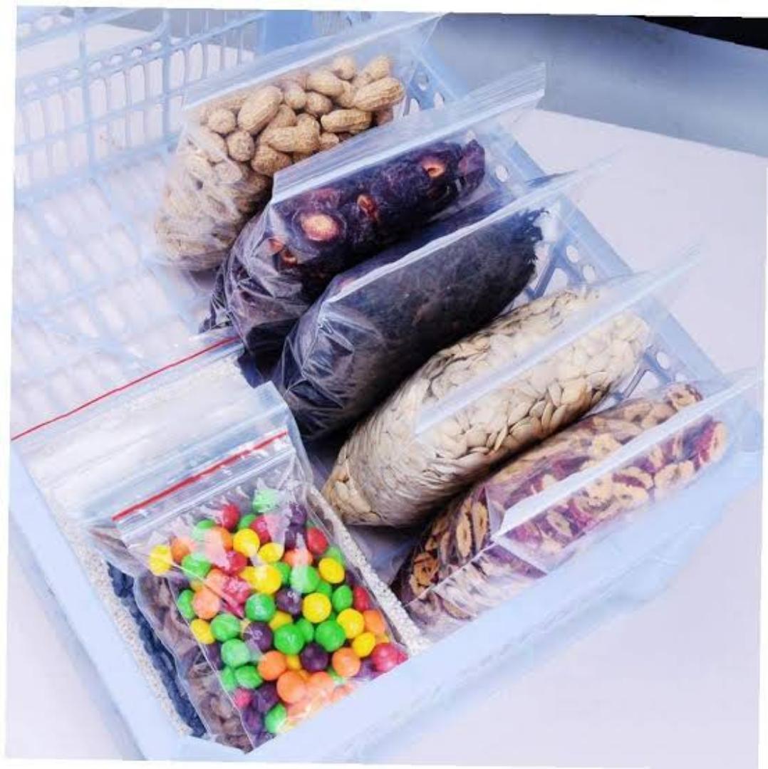 100 pcs Zip Bags I Ziplock Bags with Zip 1kg Robust Pack of 100 I Plastic Bags I Reusable Ziplock Bags I Poly Bags for Organising Zip Bags Packing Films