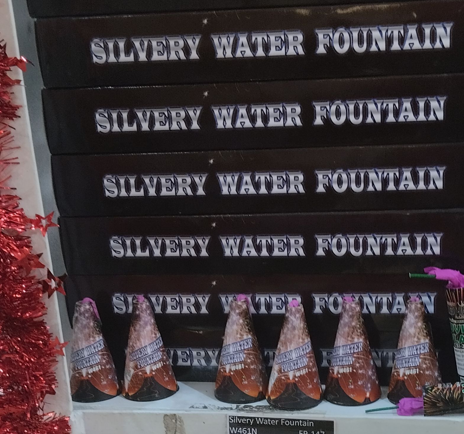 Silver Water Cone Fountain Fireworks