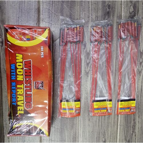 12-PCS MOON TRAVELLER ROCKETS FIREWORKS – PER PACKET (12 PIECES) |  Pack | Fireworks Shop Kenya Ignite your celebrations with the Moon Traveller Rockets — premium whistling sky rockets