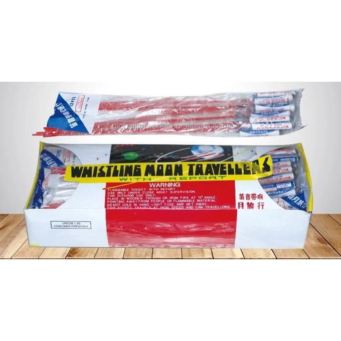 12-PCS MOON TRAVELLER ROCKETS FIREWORKS – PER PACKET (12 PIECES) |  Pack | Fireworks Shop Kenya Ignite your celebrations with the Moon Traveller Rockets — premium whistling sky rockets