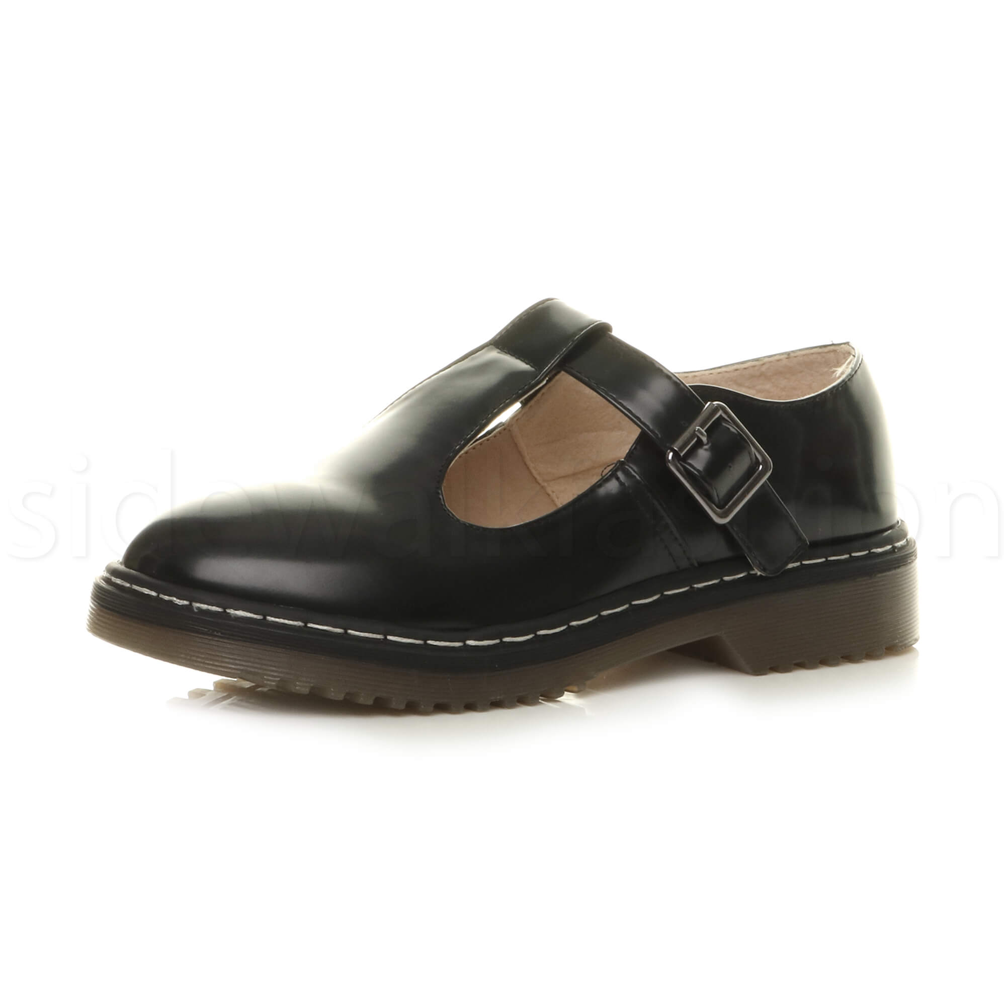 Black Leather Official School Shoes - Unisex Official and Girls' Mary Jane shoes with a platform sole - Fashion Back to School Shoes