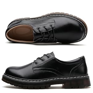Black Leather Official School Shoes - Unisex Official and Girls' Mary Jane shoes with a platform sole - Fashion Back to School Shoes