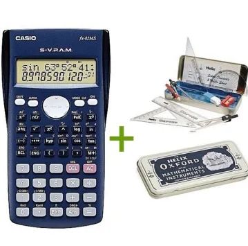 3 in 1 School Pack - 1Pc Casio Fx 82ms Calculator, 1Pc Oxfords Geometric / Mathematical Set, 1Pc Four Figure Table / Mathematical Table / Log book