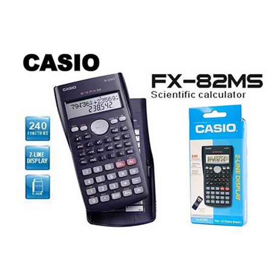 3 in 1 School Pack - 1Pc Casio Fx 82ms Calculator, 1Pc Oxfords Geometric / Mathematical Set, 1Pc Four Figure Table / Mathematical Table / Log book
