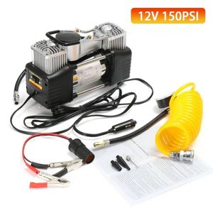 ☑️Meet Your Multiple Needs✨️🫧☑️Portable Double Cylinder Car Air Compressor ,Tire Pump Auto Air Inflator With LED Light ,Tire Repair Kits