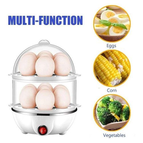 Double Layer Egg Boiler Egg Vegetable/Corn Steamer.This is electric egg boiler, with double-layer design, it can steam 14 eggs at one time, the egg holder racks can be taken down freely,then you