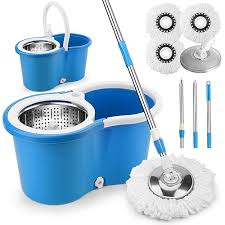 🧼 Spin Mop & Bucket Set – Clean Faster, Smarter! ✨  360 Spin Mop Rotating Bucket With Long Adjustable Mop.No spills, no shock and no damage to floors
Microfiber mop head works great wet or dry
Keeps