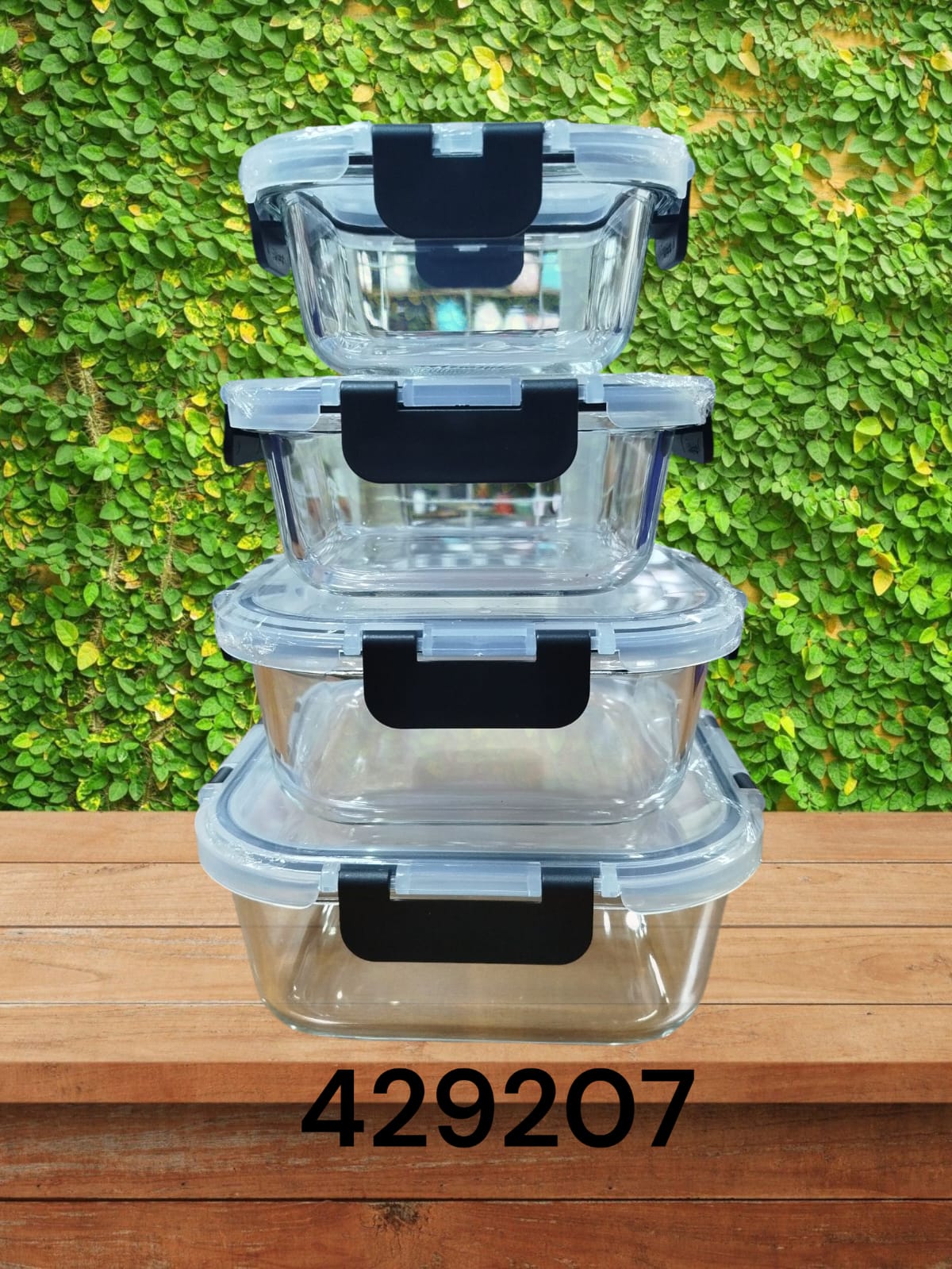 NEW INN🦋4PC square Glass Bowl set 
320ML/520ML/800ML/1200ML📍Fridge Organizer Stackable Refrigerator Organizer, Glass 3 Pack Glass Food Containers for Meal Prep, Durable Leakproof Lids for Lunch Stor