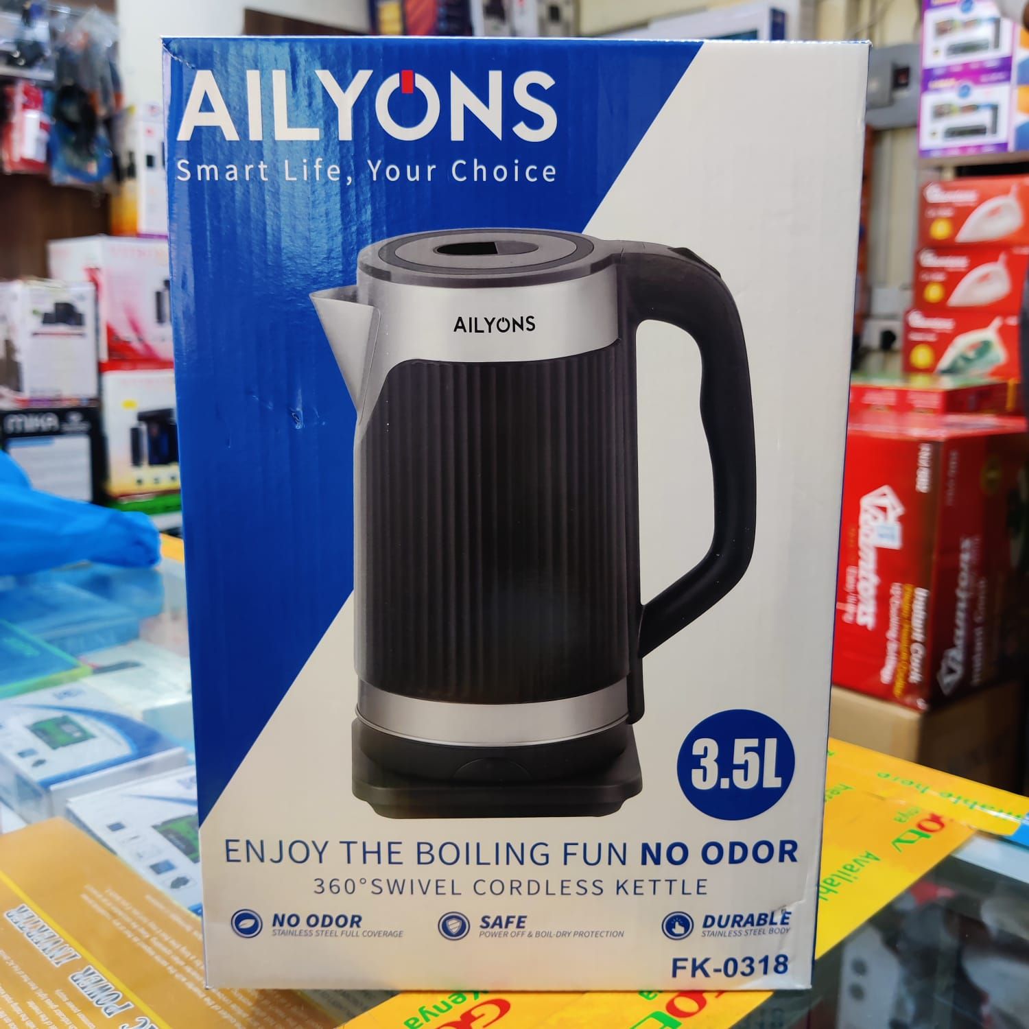 AILYONS Plastic Kettle 3.5L FK-0318☀️offers affordable‎‎,‎‎ quality‎‎,‎‎ energy‎‎-efficient home appliances ‎‎.‎‎ The brand is well known for their high‎‎-quality‎‎,‎‎ top of the range products