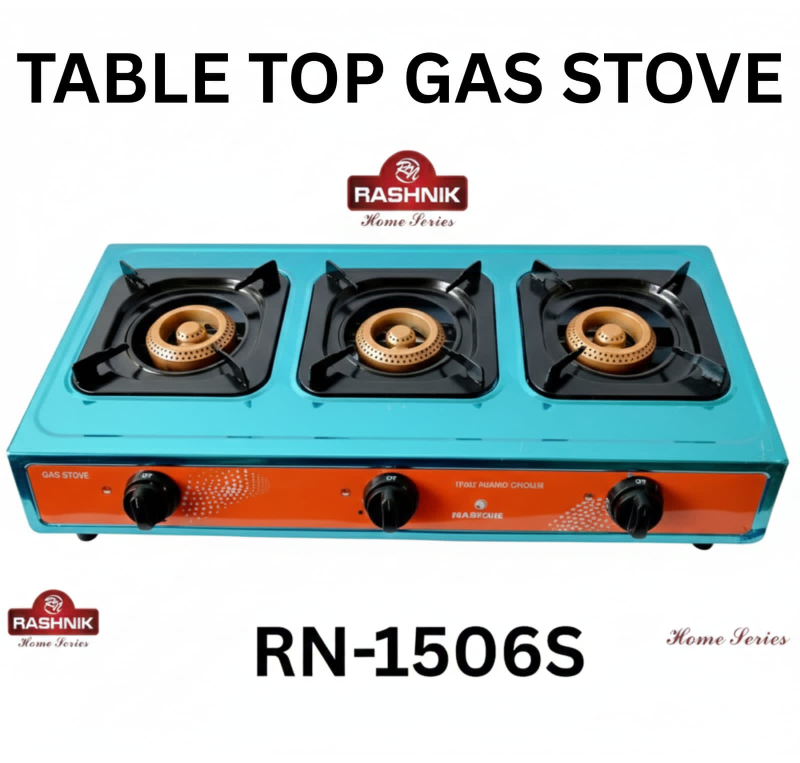 Energy-efficient🔥🔥Rashnik Auto Ignition Table Top 3 Burners Gas Cooker🔥with auto ignition,  for easy cleaning, and low gas
consumption for energy savings.
Features:
3 burners with auto i