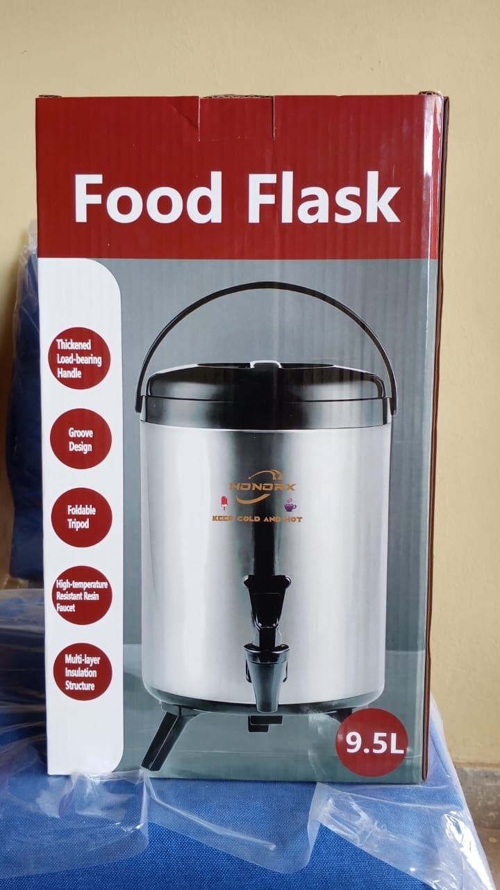 Insulation & Performance:🔥🔥9.5-liter T-urn food and beverage flask is a large-capacity, portable thermo-container designed to keep beverages or food hot or cold for extended periods. It is commonly