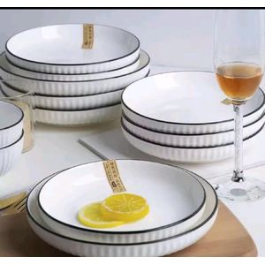 Japanese '8' Big Dinner Plates 6pcs. Buy this very beautiful and luxurious dinner set and you will enjoy your meal. This set is very durabale provided you handle with care.classic, yet elegant, pure w