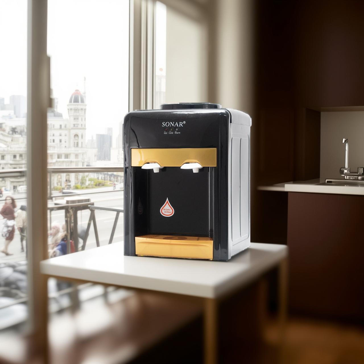ONLY AT KILIMALL🥳🥳Sonar Table Top Dispenser C5 Hot&Cold‼️‼️features a free-standing design for easy access.  Additionally, it is easy to use. This water dispenser is handy and convenient as they com