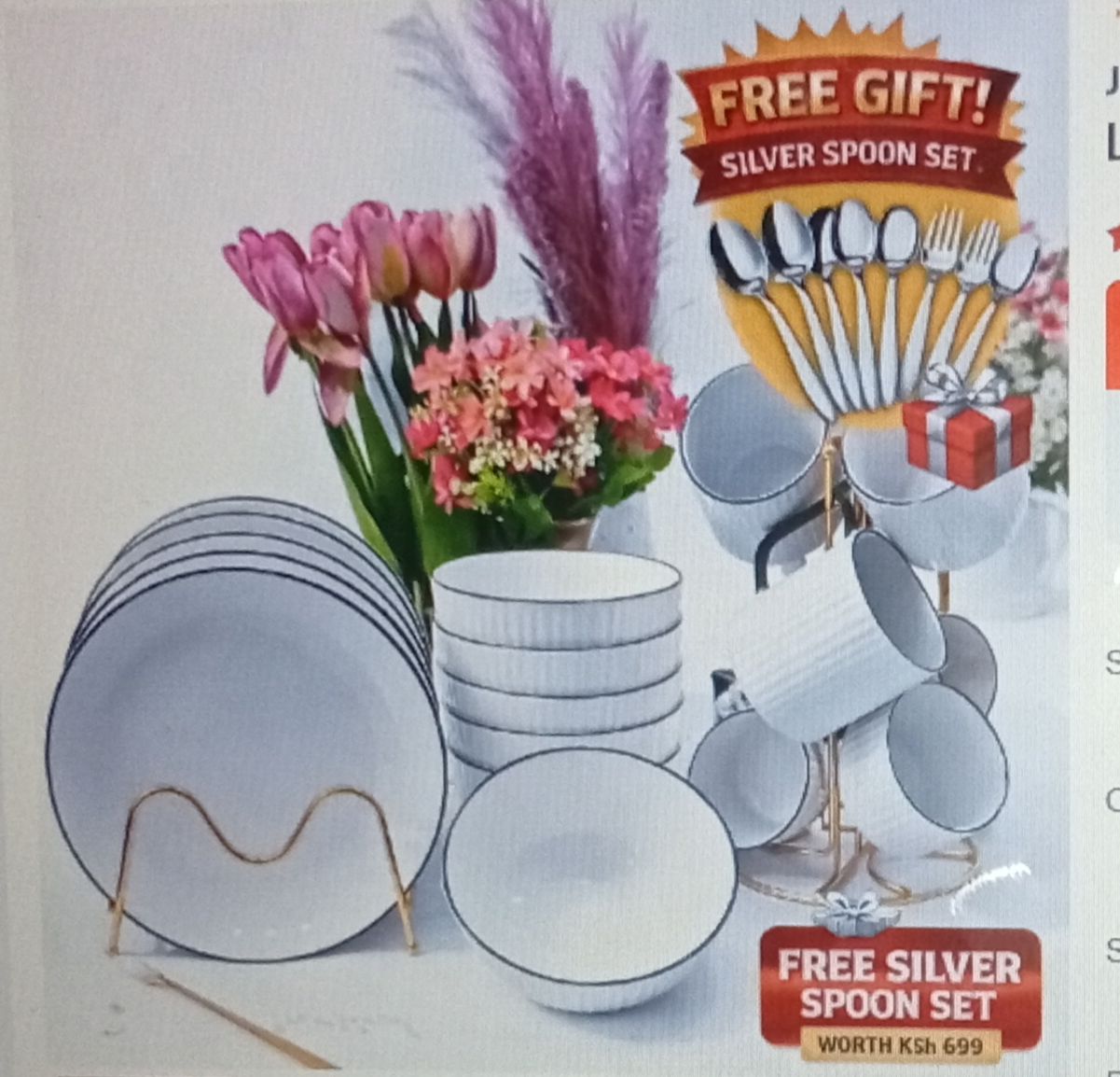 Stunning ✨Can't miss to get this one 

.18pcs dinner set 😍for you 🛒🚚🇯🇵 – 6 🍛 Dinner Plates + 6 🥤 Mugs + 6 🥣 Bowls – Elegant, Durable & Luxurious ✨ +FREE HEAVY DUTY 6 PC SPOONS AND 6 FORK