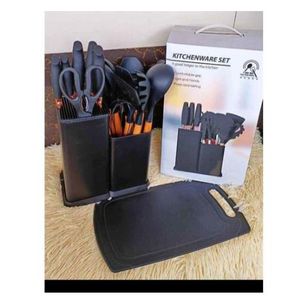 19 PCs Silicone Spoon Set With Knives AND A cutting Board NO MORE HUSTLE BUY ONE ITEM AT A TIME AT A VERY HIGH COST BUY OUR SILICONE WHICH HAS A WHOLE SET OF KITCHEN FLATWARE