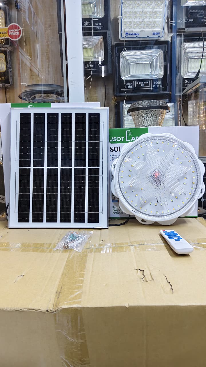 ★★【Long Illumination】🎇Solar Light 300W High-Power Chandelier Solar LED Ceiling Light - Indoor/Outdoor, Remote Control, Dimmable🎇high brightness 125 led, energy saving, freely adjust brightness and t