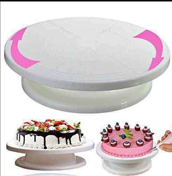 CAKE TURN TABLE. 360°Rotating Cake Decoration Turntable Baking Tool Turn Table, Non-slip surface on top of the platform to keep cake in place while you decorate, Easy-to-clean