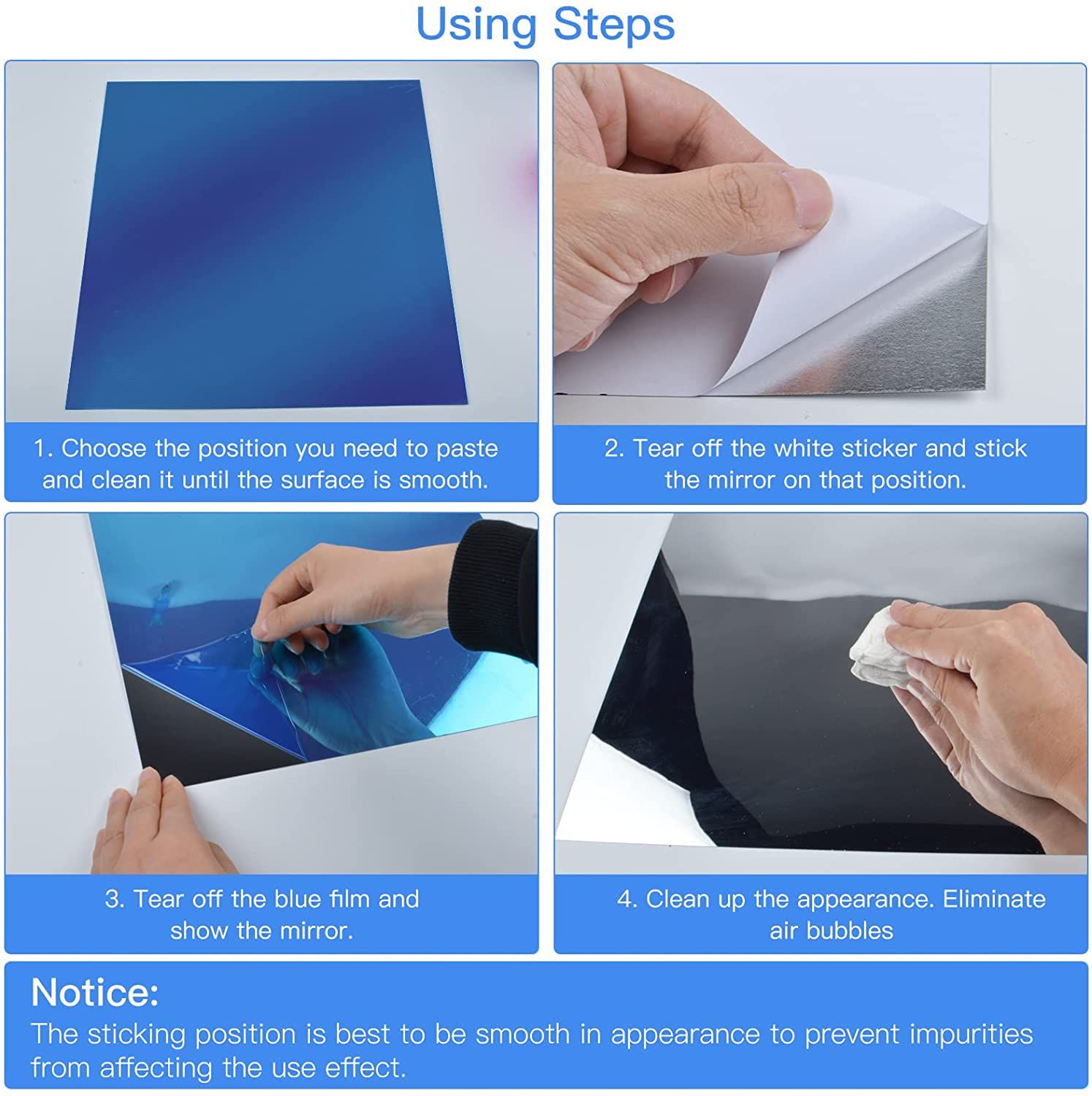 MIRROR. Self Adhesive UnBreakable  Acrylic Mirror, Lightweight yet sturdy for long-lasting use, Self-adhesive, no drilling required, Reflective décor, space enhancement, and interior styling